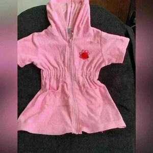 Short Sleeve Pink Swim Suit Cover-up, 12 months